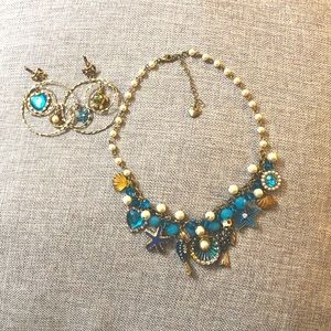 Betsey Johnson | Sea themed necklace and earrings